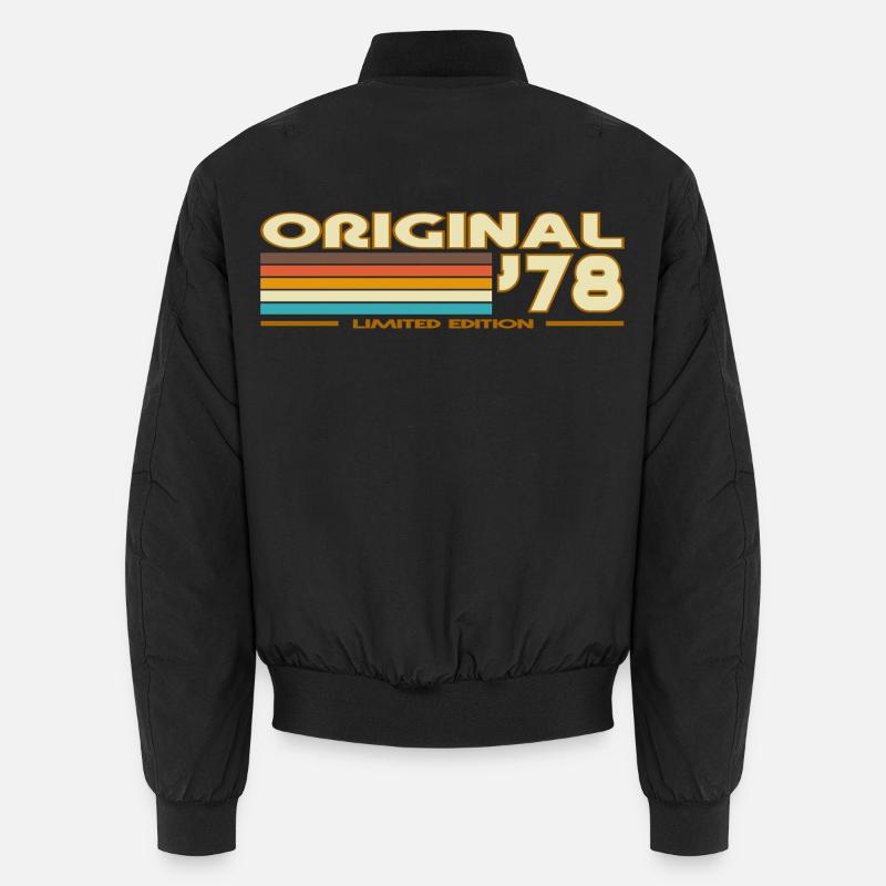 Retro Stripes 70s Original 78 - Unisex Bomber Jacket - black