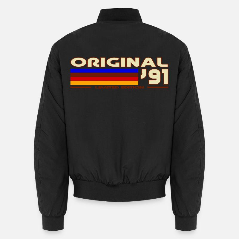 Rétro 1991 Arc ciel - Bomber unisexe - noir