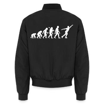 Eiskunstläufer Evolution Eiskunstlauf Schlittschuh - Unisex Bomberjacke - Schwarz - Hinten - AI Model Male 185 light (185cm)