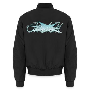 MOM Star - Unisex Bomber Jacket - black - Back - AI Model Male 185 light (185cm)