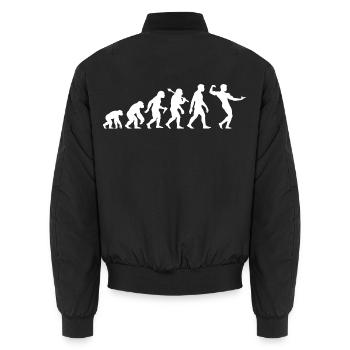 Bodybuilding Evolution Bodybuilder Krafttraining - Unisex Bomberjacke - Schwarz - Hinten - AI Model Male 185 light (185cm)