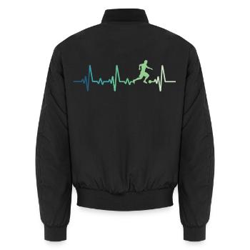 football battement de coeur footballeur - Bomber unisexe - noir - Dos - AI Model Male 185 light (185cm)