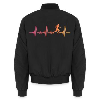 Sunset Soccer Heartbeat Fußballer Fußballspieler - Unisex Bomberjacke - Schwarz - Hinten - AI Model Male 185 light (185cm)