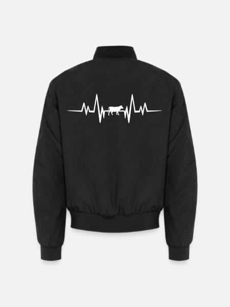 Herzschlag Kuh-Design - Unisex Bomberjacke - Schwarz
