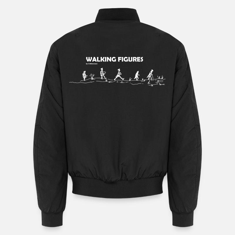 walking Figures white - Unisex Bomberjacke - Schwarz