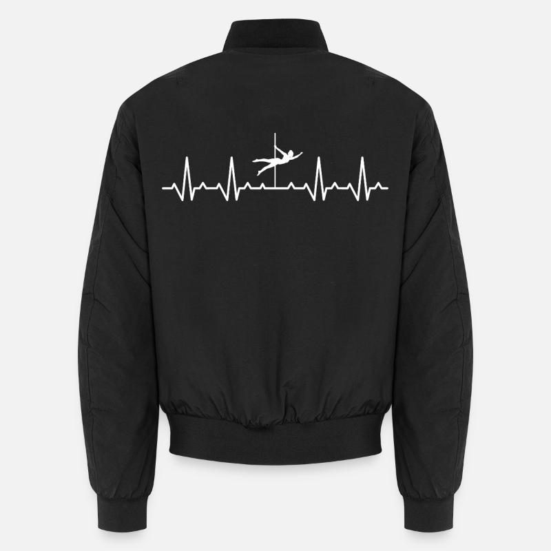 Heartbeat Pole Dance Dancer - Unisex Bomber Jacket - black