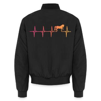 Sunset Horse Herzschlagpferde - Unisex Bomberjacke - Schwarz - Hinten - AI Model Male 185 light (185cm)
