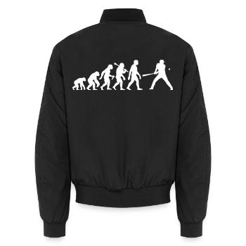 Baseball Evolution Baseball Player Batsman - Unisex Bomber Jacket - black - Back - AI Model Male 185 light (185cm)