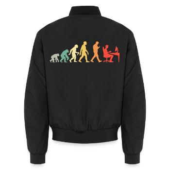 Gamer Evolution Für Online Gaming Nerd Oder Geek - Unisex Bomberjacke - Schwarz - Hinten - AI Model Male 185 light (185cm)