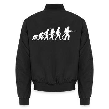 Feuerwehrmann Evolution Für den Feuerwehr Einsatz - Unisex Bomberjacke - Schwarz - Hinten - AI Model Male 185 light (185cm)