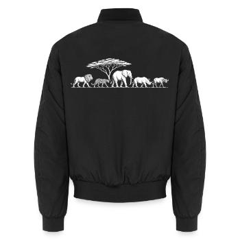 Big Five Safari Wildlife - Unisex Bomberjacke - Schwarz - Hinten - AI Model Male 185 light (185cm)