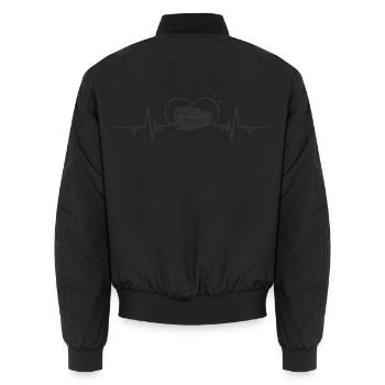 Feuerwehr Herzschlag Rettungsdienst Fan Geschenk - Unisex Bomberjacke - Schwarz - Hinten - AI Model Male 185 light (185cm)