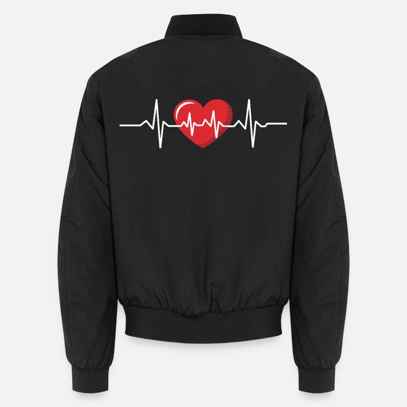 Conception de cardiogramme de rythme cardiaque Bomber unisexe