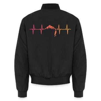 Kletternder Sunset Heartbeat Climber - Unisex Bomberjacke - Schwarz - Hinten - AI Model Male 185 light (185cm)