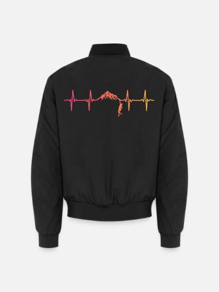 Climbing Sunset Heartbeat Climber - Unisex Bomber Jacket - black