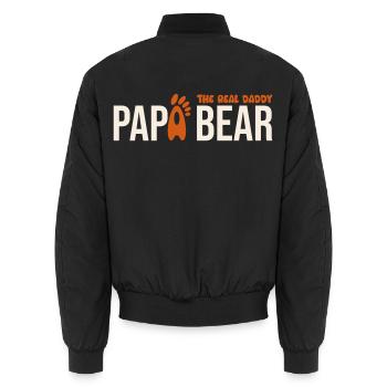 Papa Bear: El Real Papá - Unisex Bomberjacke - Schwarz - Hinten - AI Model Male 185 light (185cm)