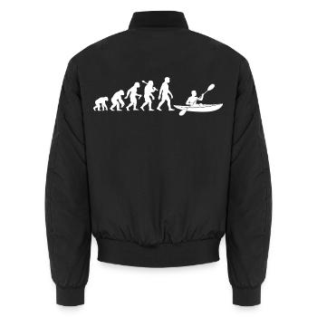Kajak Evolution Kajakfahrer Für Paddler Kanut - Unisex Bomberjacke - Schwarz - Hinten - AI Model Male 185 light (185cm)
