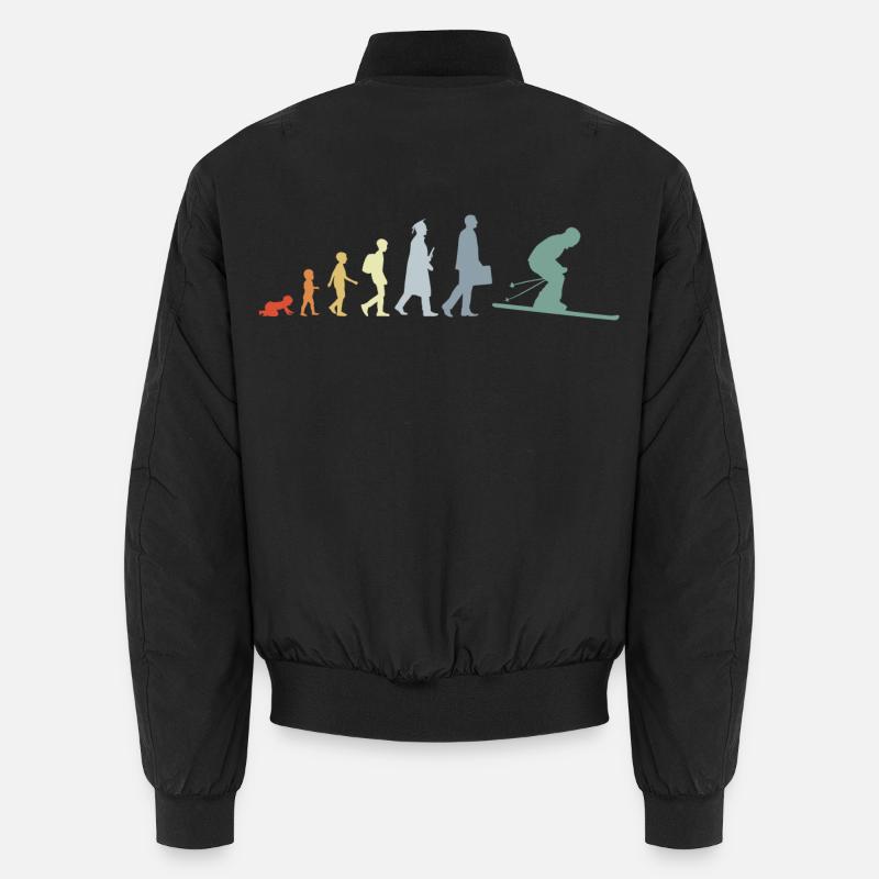 Evolution of skiing Unisex Bomber Jacket