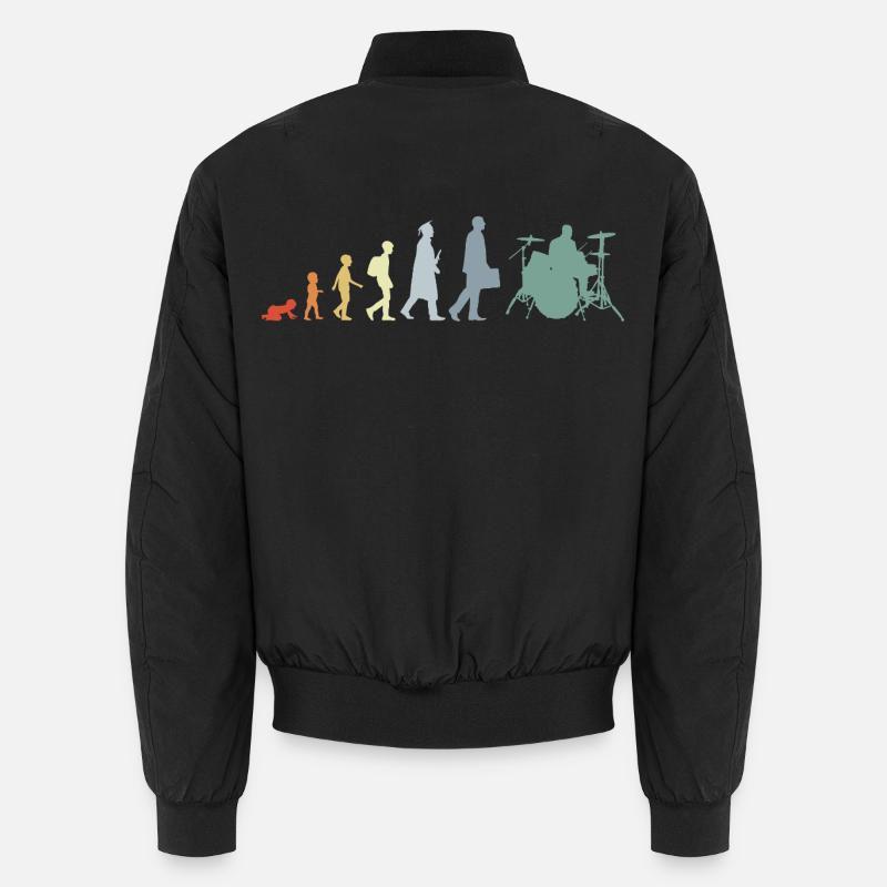 Drummer Evolution - Unisex Bomber Jacket - black