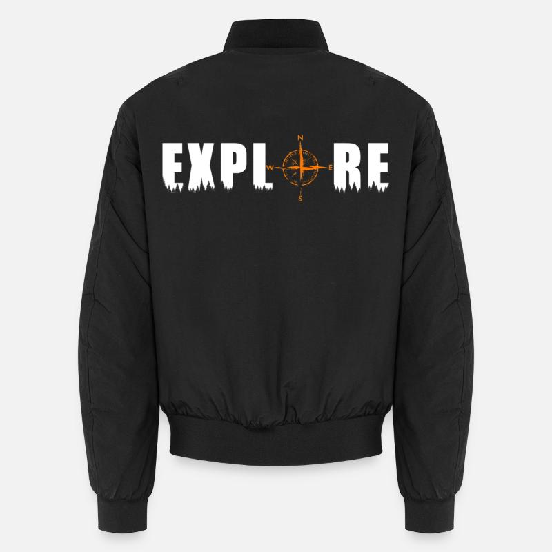 Explore motif with a compass Unisex Bomber Jacket