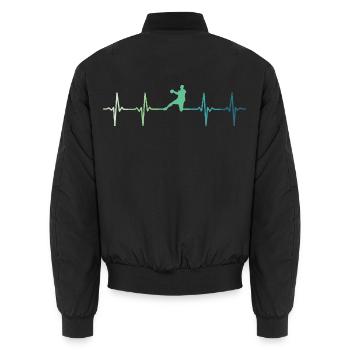 Handball battement de coeur handball  - Bomber unisexe - noir - Dos - AI Model Male 185 light (185cm)