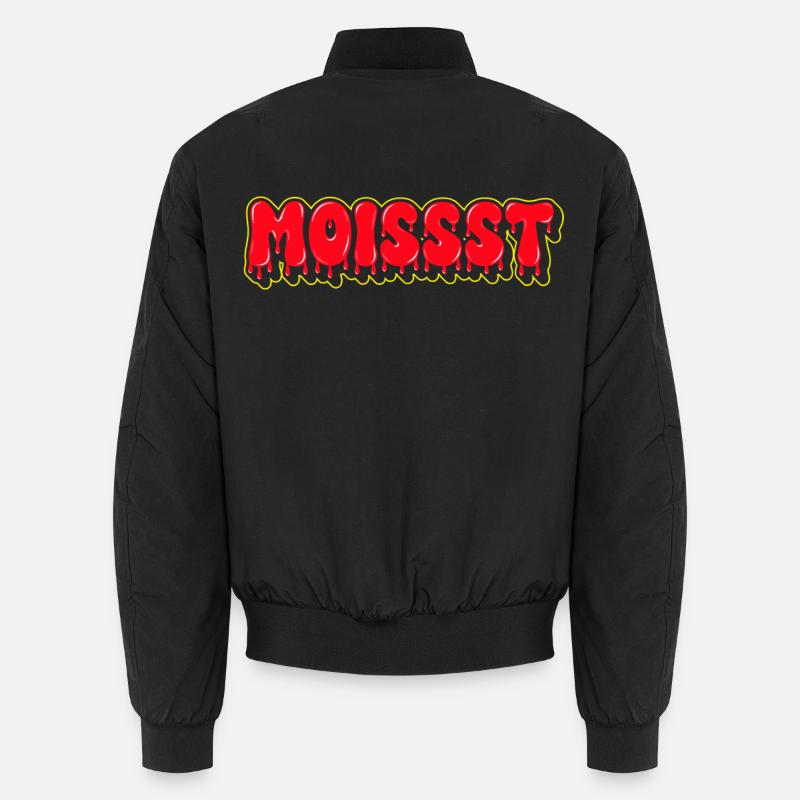 Moist Fat Font Wortzeichen - Unisex Bomberjacke - Schwarz