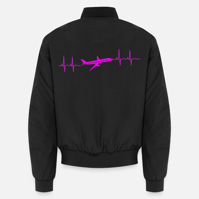 Herzschlag Kardiogramm Ferien Flugzeug  Unisex Bomberjacke