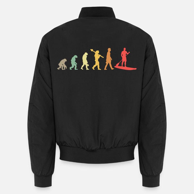 Kayak Evolution Kayak Development Retro - Unisex Bomber Jacket - black