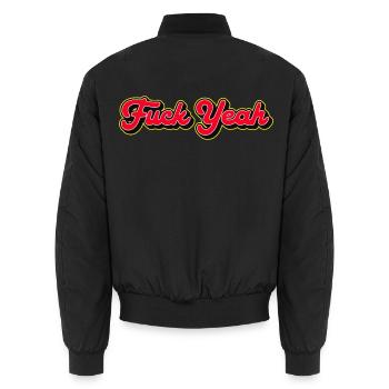 Verdammt ja, 3D Red Script - Unisex Bomberjacke - Schwarz - Hinten - AI Model Male 185 light (185cm)