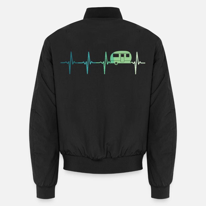 Karawanenherzschlag Camping Wohnwagen Unisex Bomberjacke