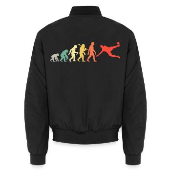 Retro Fußballer Evolution Fußballsport für Männer - Unisex Bomberjacke - Schwarz - Hinten - AI Model Male 185 light (185cm)