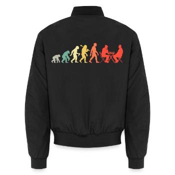 Retro Schach Schachspieler Evolution Schachspiel - Unisex Bomberjacke - Schwarz - Hinten - AI Model Male 185 light (185cm)