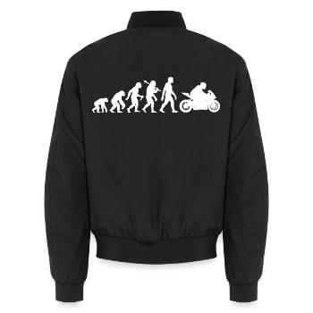 Motorrad Evolution Motorradfahrer lustiger Biker - Unisex Bomberjacke - Schwarz - Hinten - AI Model Male 185 light (185cm)