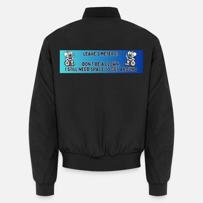 Autoaufkleber eines Rollstuhlclowns # Unisex Bomberjacke