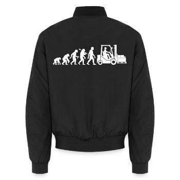Gabelstapler Evolution Staplerfahrer Und Lagerist - Unisex Bomberjacke - Schwarz - Hinten - AI Model Male 185 light (185cm)