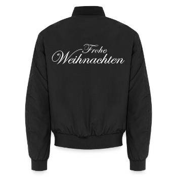 Frohe Weihnachten - Unisex Bomberjacke - Schwarz - Hinten - AI Model Male 185 light (185cm)