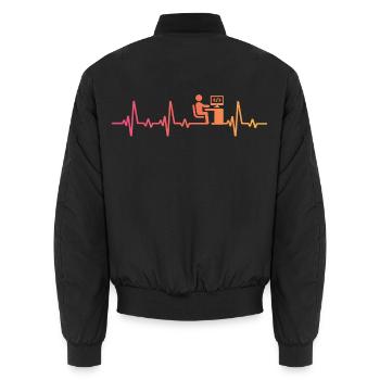Entwickler von Programmierer Sunset Heartbeat - Unisex Bomberjacke - Schwarz - Hinten - AI Model Male 185 light (185cm)