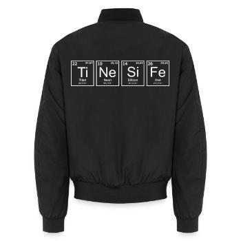 intp, periodic system, cognitive functions, think - Unisex Bomber Jacket - black - Back - AI Model Male 185 light (185cm)