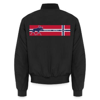 Norvège - Norvège - Norvège - Drapeau - Orignal gauche - Bomber unisexe - noir - Dos - AI Model Male 185 light (185cm)