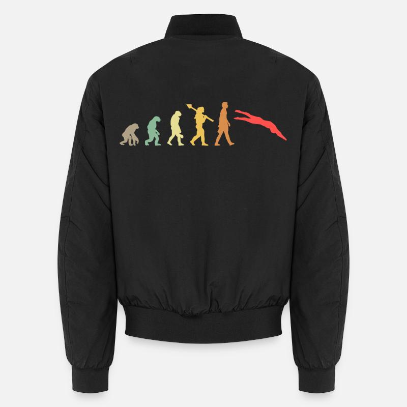 Evolution swimming Swimmer - Unisex Bomber Jacket - black