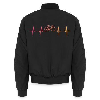 fahrrad herzschlag radfahrer radsport - Unisex Bomberjacke - Schwarz - Hinten - AI Model Male 185 light (185cm)