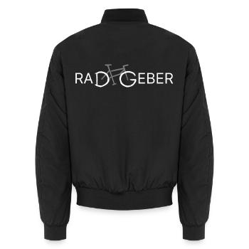 Radfahrer-Logo mit Fahrrad-Silhouette - Unisex Bomberjacke - Schwarz - Hinten - AI Model Male 185 light (185cm)