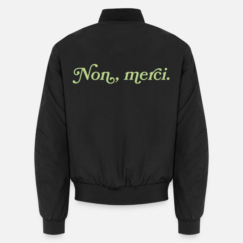 Non, merci – Charming rebuff - Unisex Bomber Jacket - black