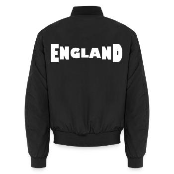 England - Unisex Bomberjacke - Schwarz - Hinten - AI Model Male 185 light (185cm)