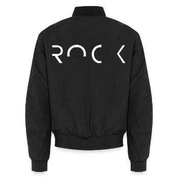 Rockmusik-Kultur-Gitarrenlegende - Unisex Bomberjacke - Schwarz - Hinten - AI Model Male 185 light (185cm)