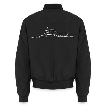 Motorboot Boot Kapitän - Unisex Bomberjacke - Schwarz - Hinten - AI Model Male 185 light (185cm)