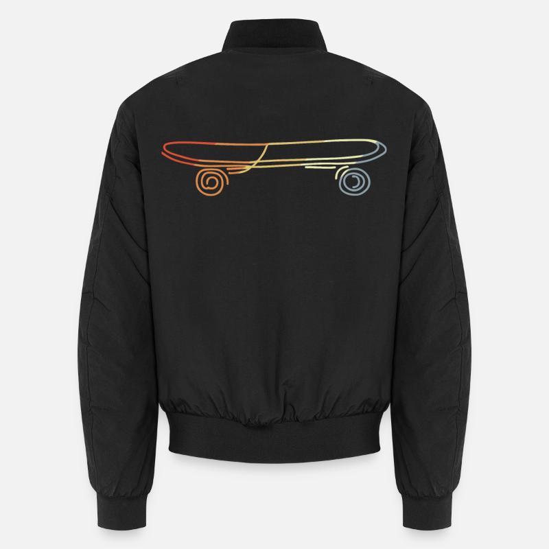 Vintage Skate Board Drawing Unisex Bomber Jacket
