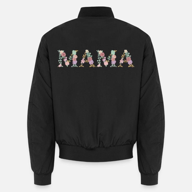 Mama Blumen Floral Schrift Beste Mutter Muttertag Unisex Bomberjacke