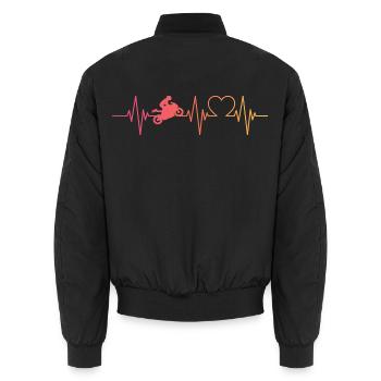 Motorrad Motorradfahren Herzschlag - Unisex Bomberjacke - Schwarz - Hinten - AI Model Male 185 light (185cm)