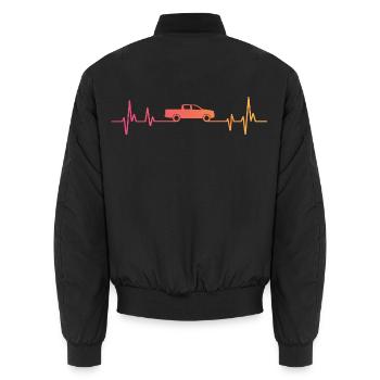 Sunset Pickup Heartbeat Auto Pickup - Unisex Bomberjacke - Schwarz - Hinten - AI Model Male 185 light (185cm)